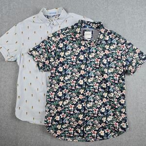 Denim & Flower Medium (2 shirts) Short Sleeve Button Down Shirts